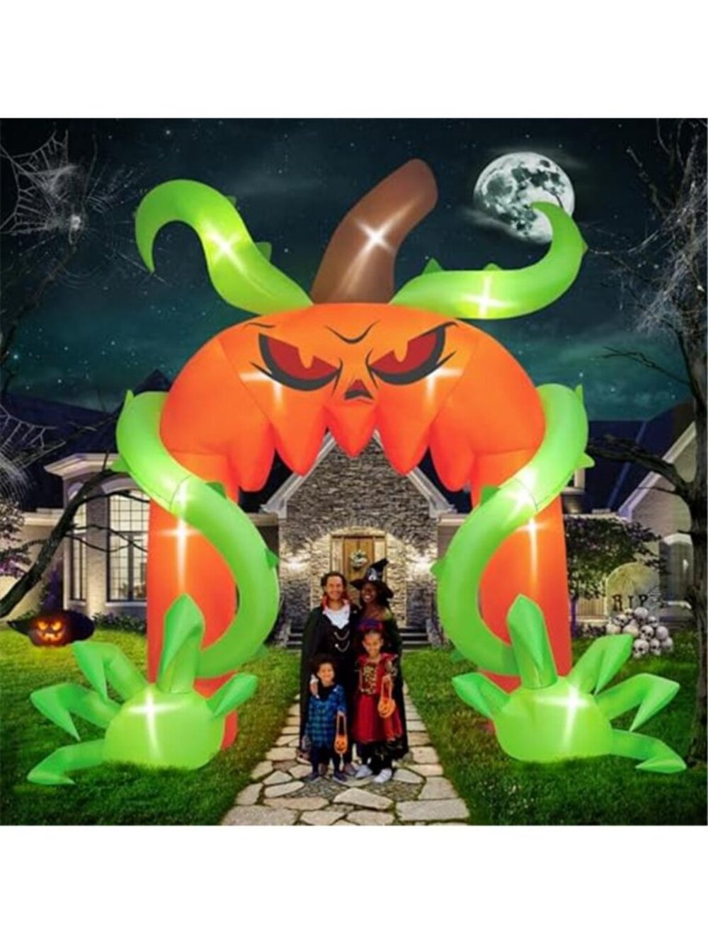 12FT Halloween Archway Inflatables, Giant Pumpkin Arch Inflatable